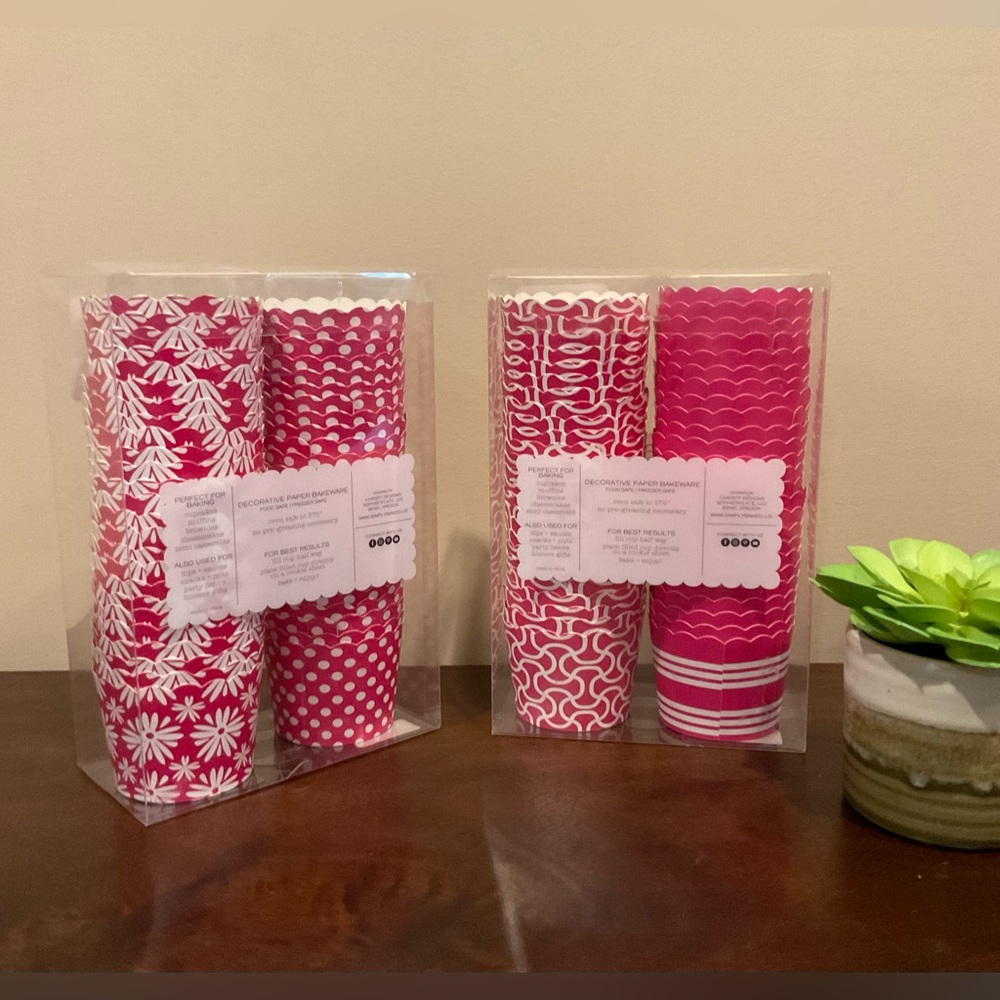 2 New Packages of  Baking Cups - Pink & White